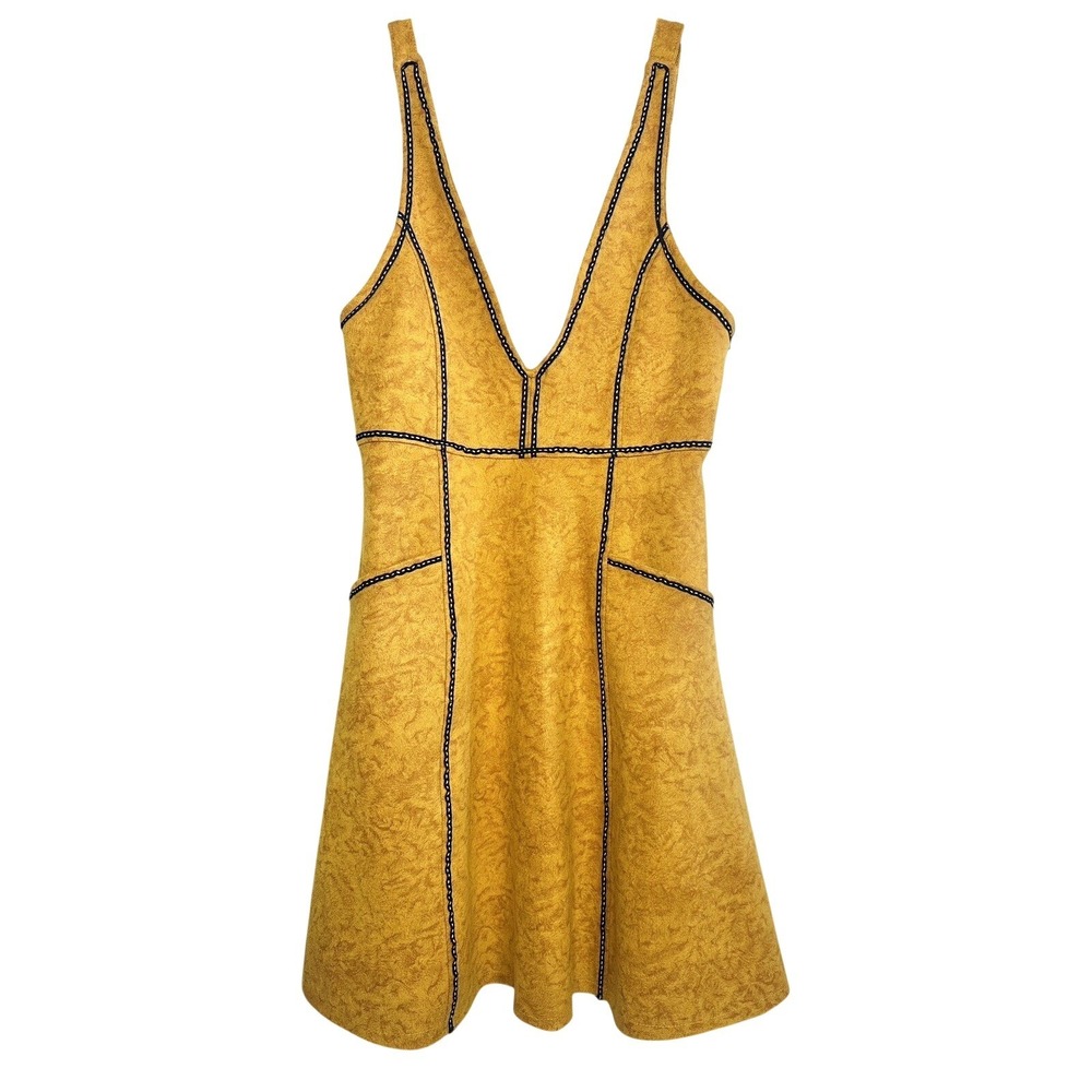 Mini Dress‎ With Pockets A-Line Contrast Stitching Y2K Festival Boho Indie K-POP